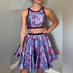One of a Kind! 🩷💜 Mac Duggal Custom Two Piece Cocktail Dress